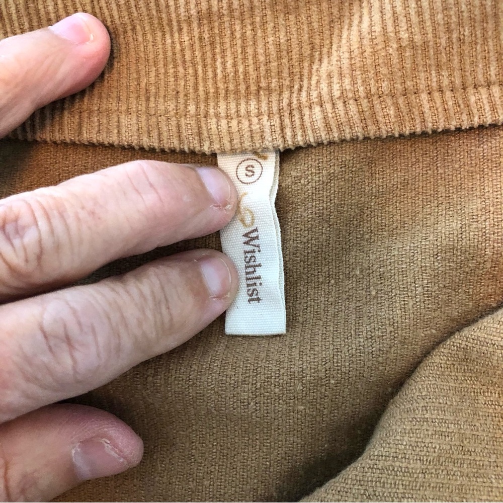 Wishlist Corduroy A-Line Mini Skirt Caramel Brown Snap Button Front Women’s S - Picture 8 of 13